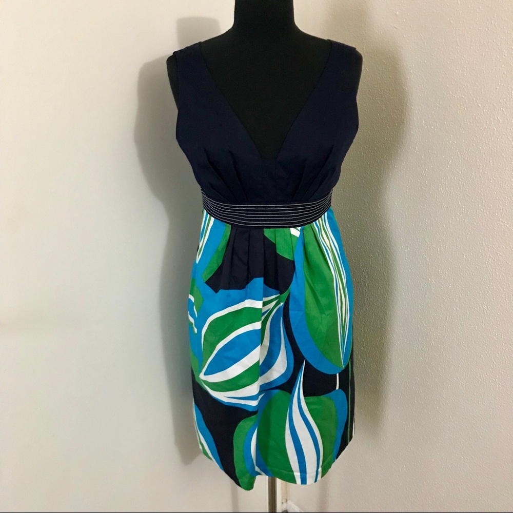 London Times Blue/multicolored Dress.  Size 10.